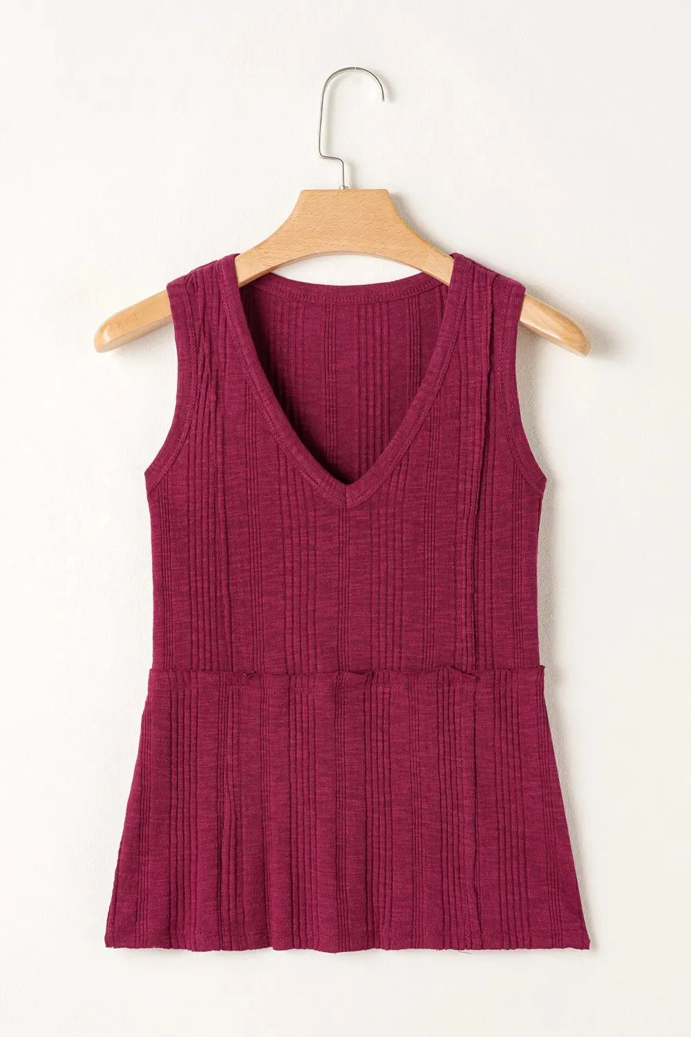 Ribbed Textured Exposed Stitching Knit Tank Top sold by Charming Charlie product image thumbnail 3