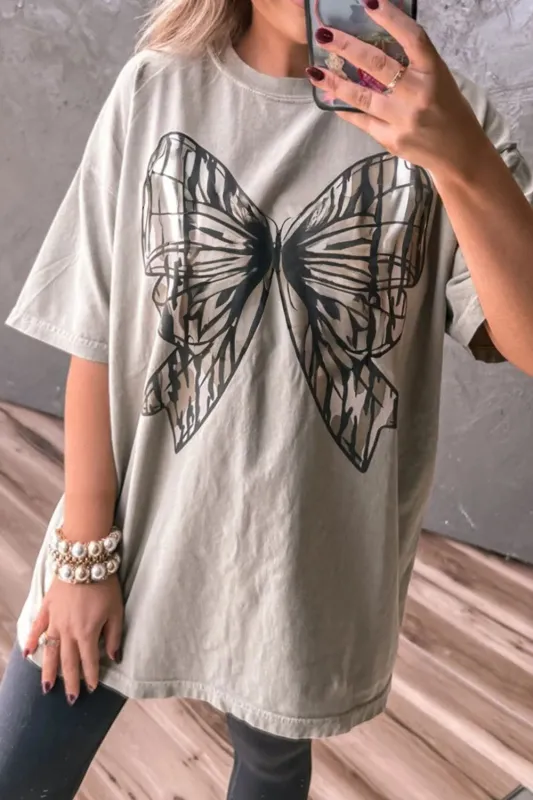 Casual Oversize Bow Drop Shoulder Tunic Casual Tee sold by Charming Charlie
