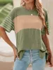 Color Block Striped Sleeve Casual T-Shirt sold by Charming Charlie