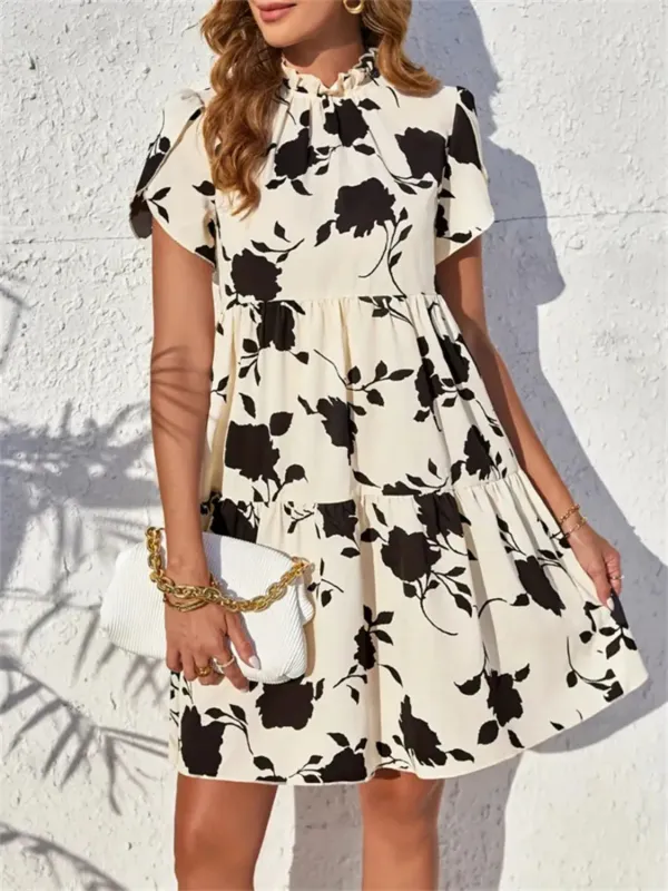 Printed Short Sleeve Mini Dress sold by Charming Charlie
