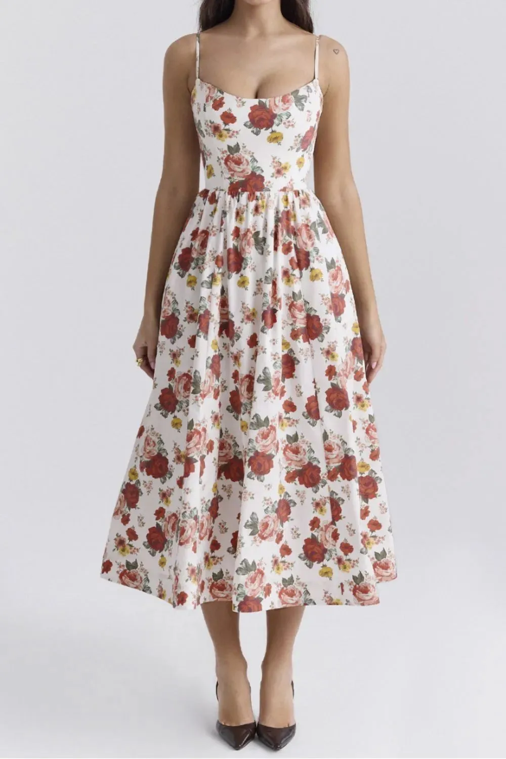 Floral Print Spaghetti Strap Midi Dress sold by Charming Charlie product image thumbnail 2