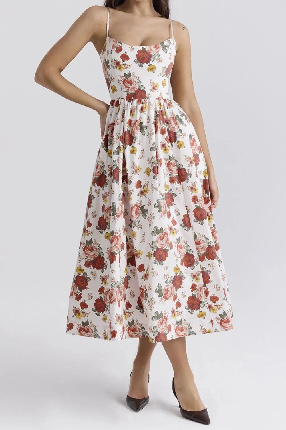Floral Print Spaghetti Strap Midi Dress sold by Charming Charlie