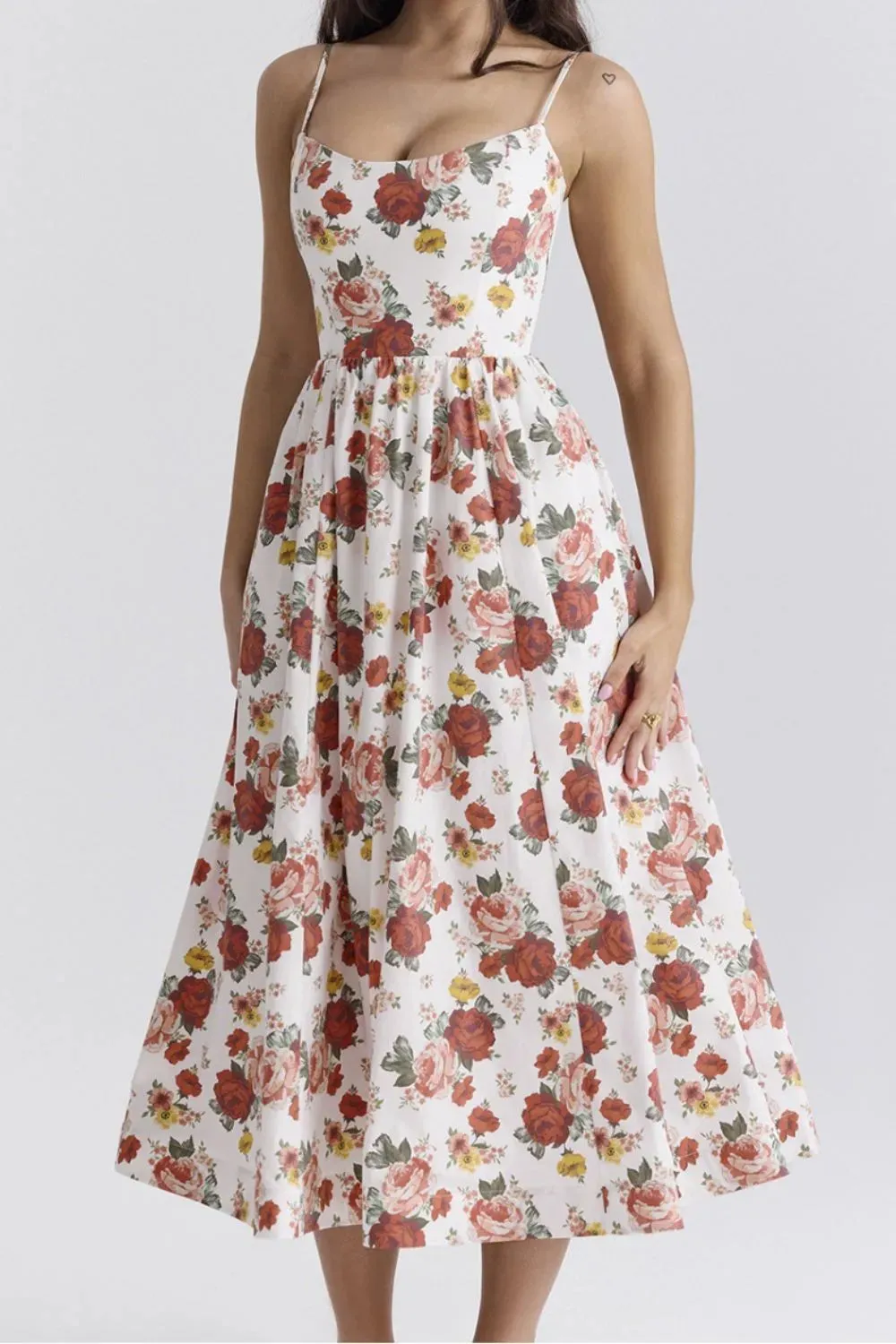 Floral Print Spaghetti Strap Midi Dress sold by Charming Charlie product image thumbnail 4