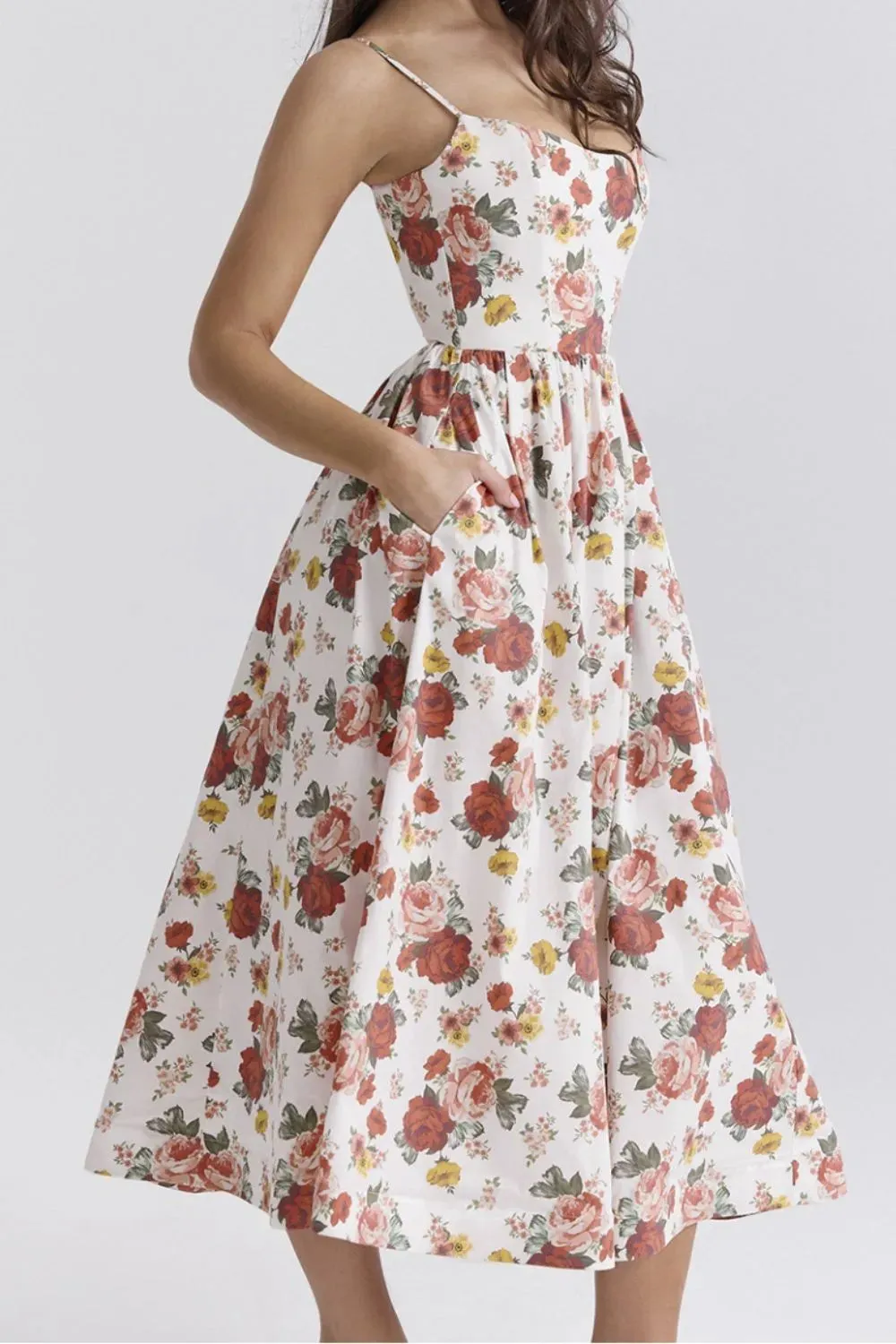 Floral Print Spaghetti Strap Midi Dress sold by Charming Charlie product image thumbnail 3