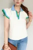 Contrast Ruffled Sleeve Collared V Neck Blouse sold by Charming Charlie