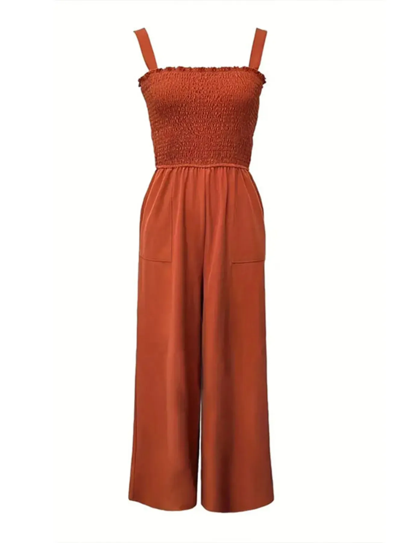 Smocked Wide Leg Jumpsuit sold by Charming Charlie product image thumbnail 5