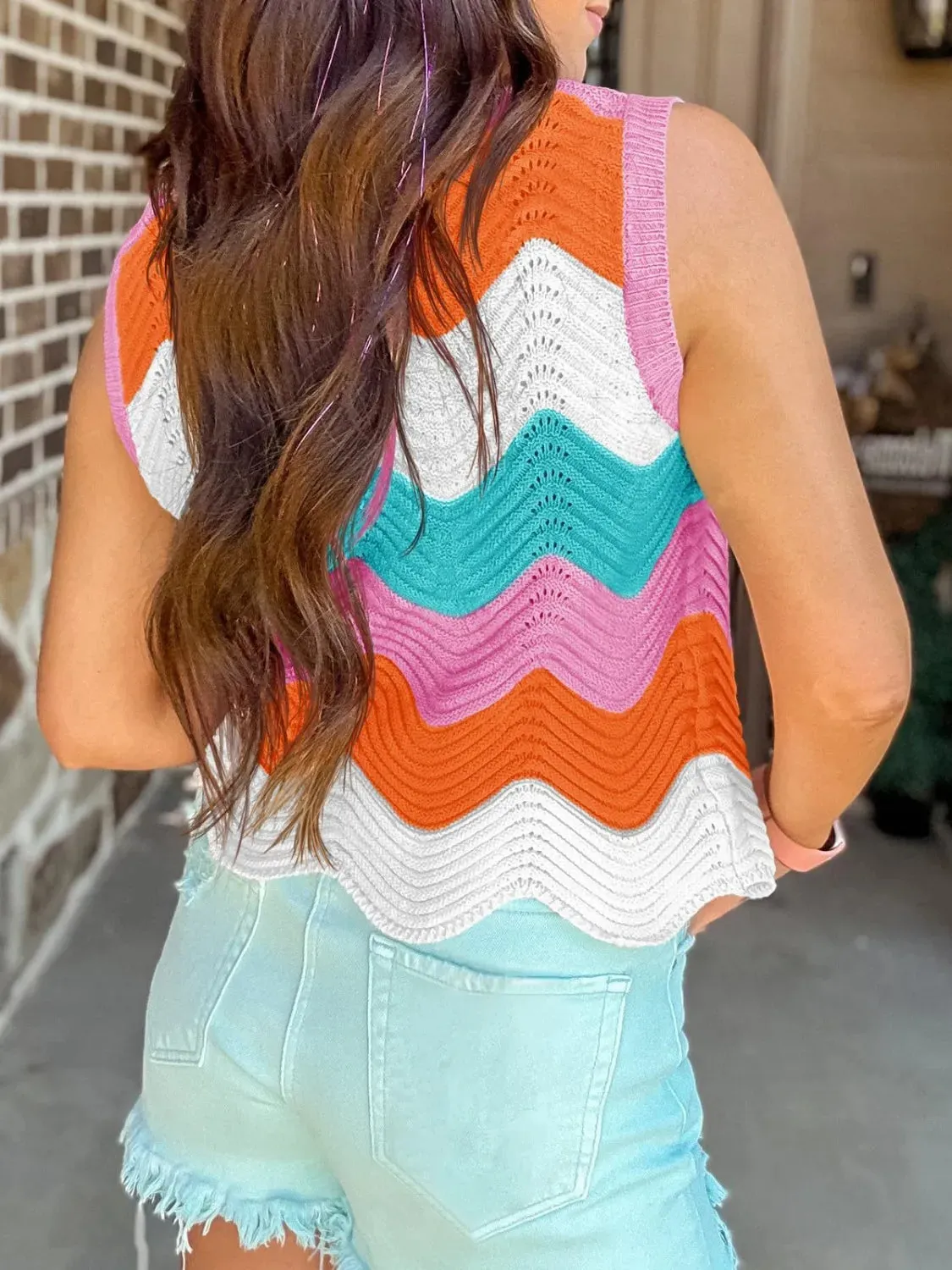 Color Block Round Neck Sweater Vest sold by Charming Charlie product image thumbnail 3