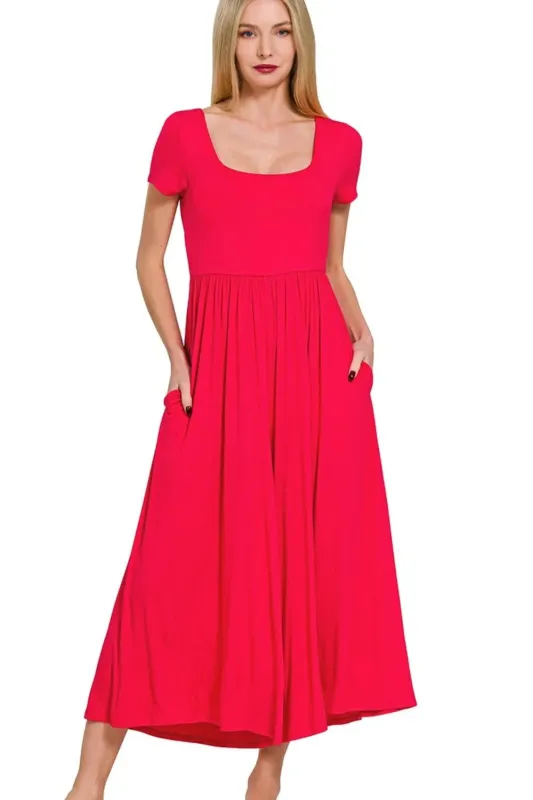 Zenana Double Layered Short Sleeve Jumpsuits sold by Charming Charlie