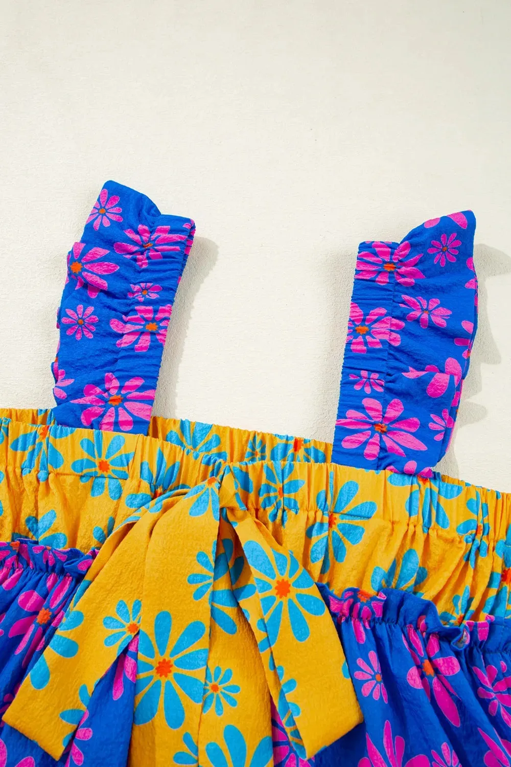 Floral Colorblock Flutter Straps Flowy Tank Top sold by Charming Charlie product image thumbnail 5