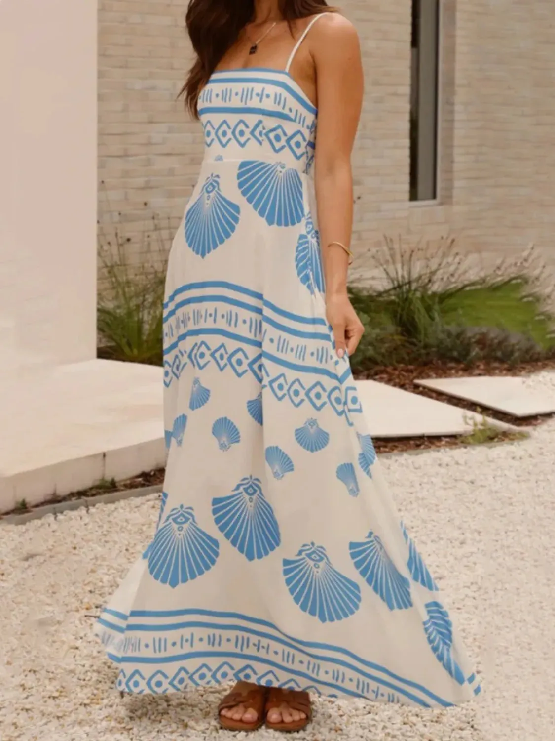 Seashell Print Spaghetti Strap Maxi Dress sold by Charming Charlie product image thumbnail 5