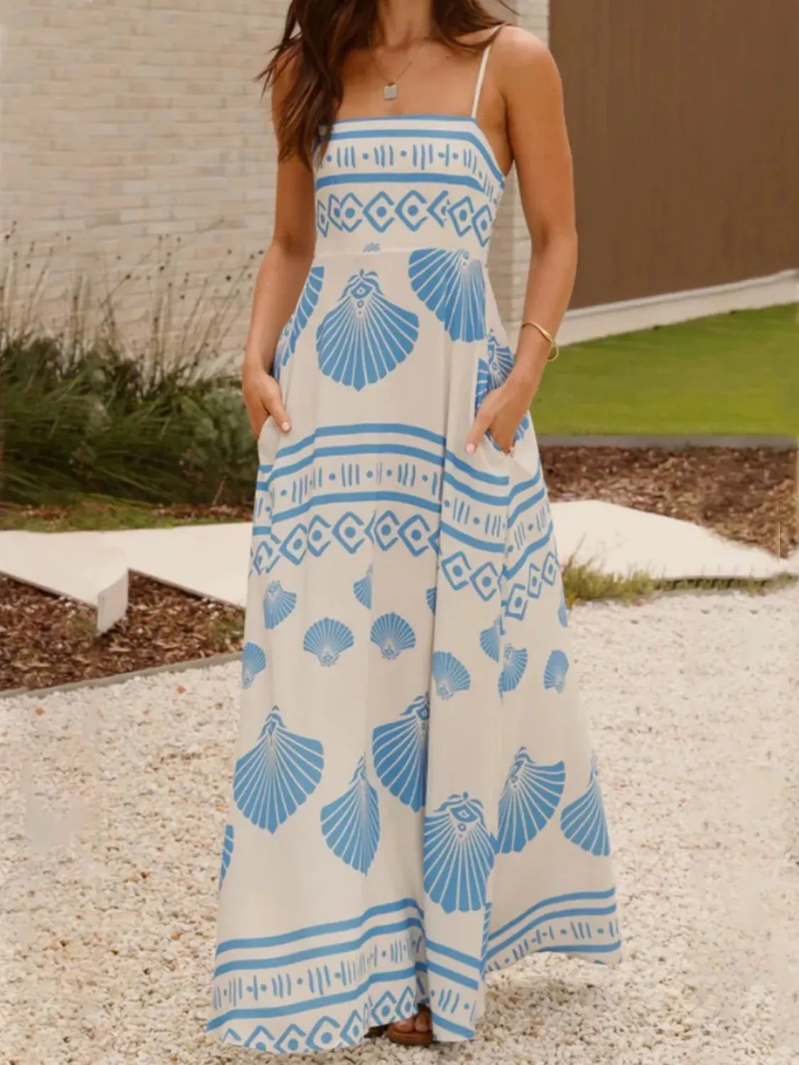 Seashell Print Spaghetti Strap Maxi Dress sold by Charming Charlie