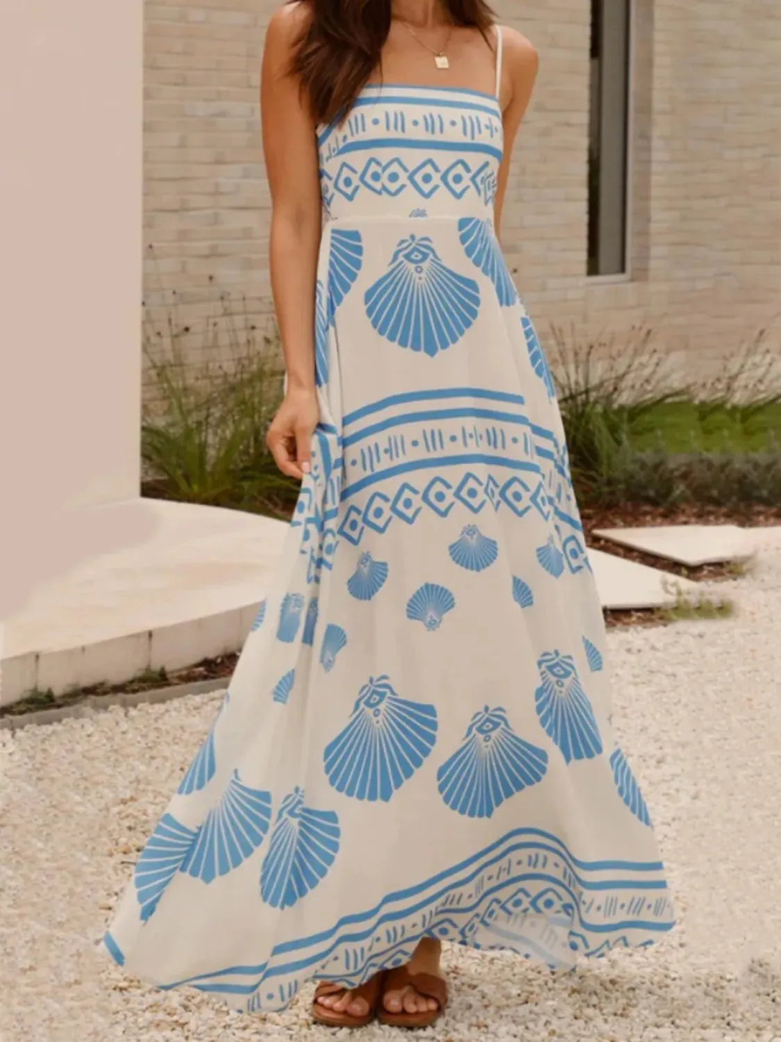 Seashell Print Spaghetti Strap Maxi Dress sold by Charming Charlie product image thumbnail 3