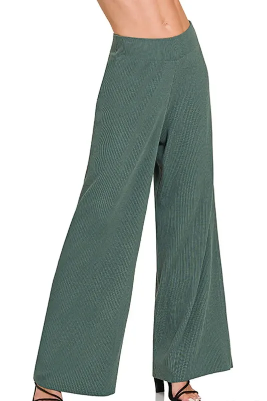 Zenana Viscose Ribbed Sweater Pants sold by Charming Charlie