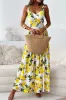 Lemon Print Sweetheart Neck Maxi Dress sold by Charming Charlie