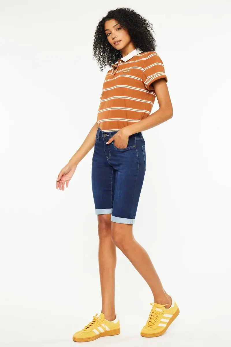 Kancan Mid Rise Bermuda Denim Shorts sold by Charming Charlie product image thumbnail 3
