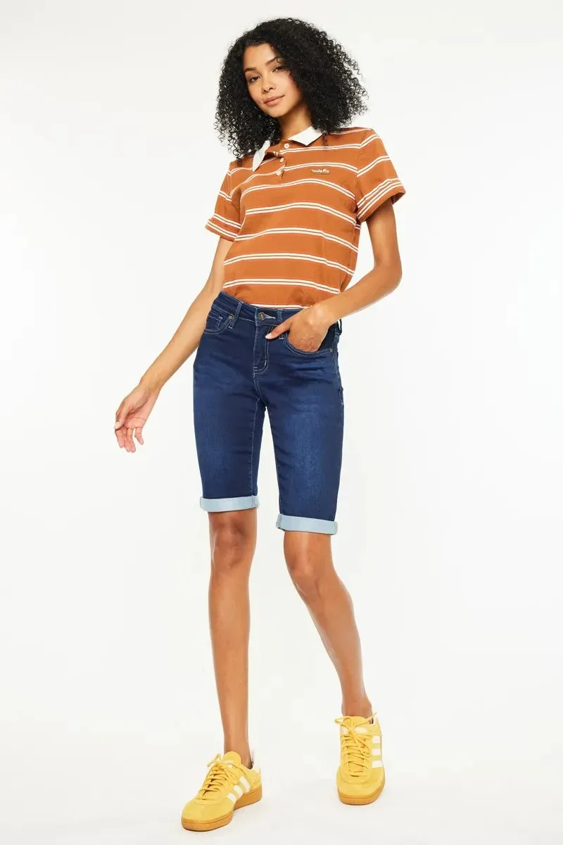 Kancan Mid Rise Bermuda Denim Shorts sold by Charming Charlie