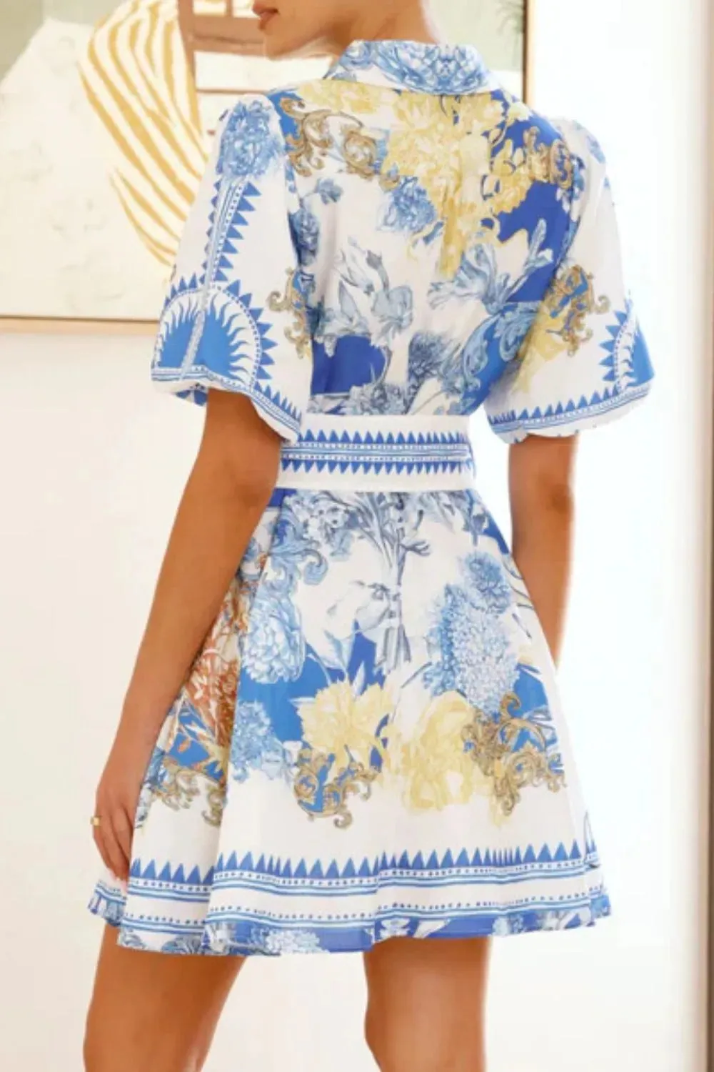 Printed Collared Neck Half Sleeve Dress sold by Charming Charlie product image thumbnail 3
