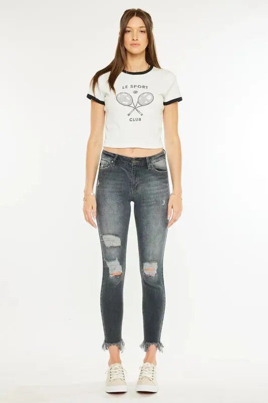 Kancan High Rise Distressed Ankle Skinny Jeans sold by Charming Charlie product image thumbnail 2