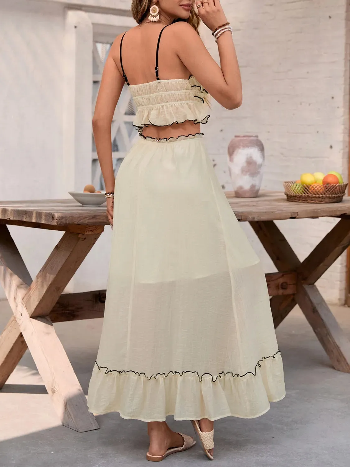 Contrast Trim Scoop Neck Cami and Skirt Set sold by Charming Charlie product image thumbnail 5
