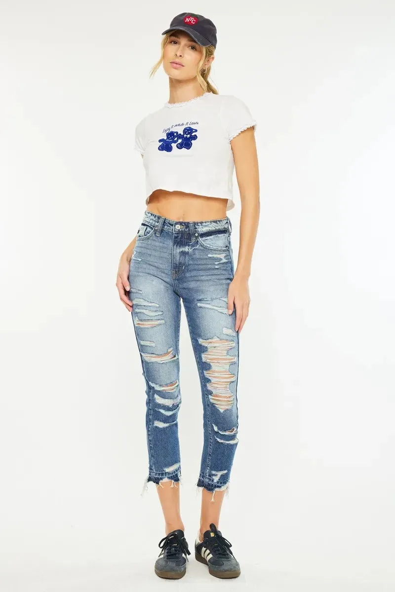 Kancan Distressed High Rise Skinny Jeans sold by Charming Charlie product image thumbnail 2