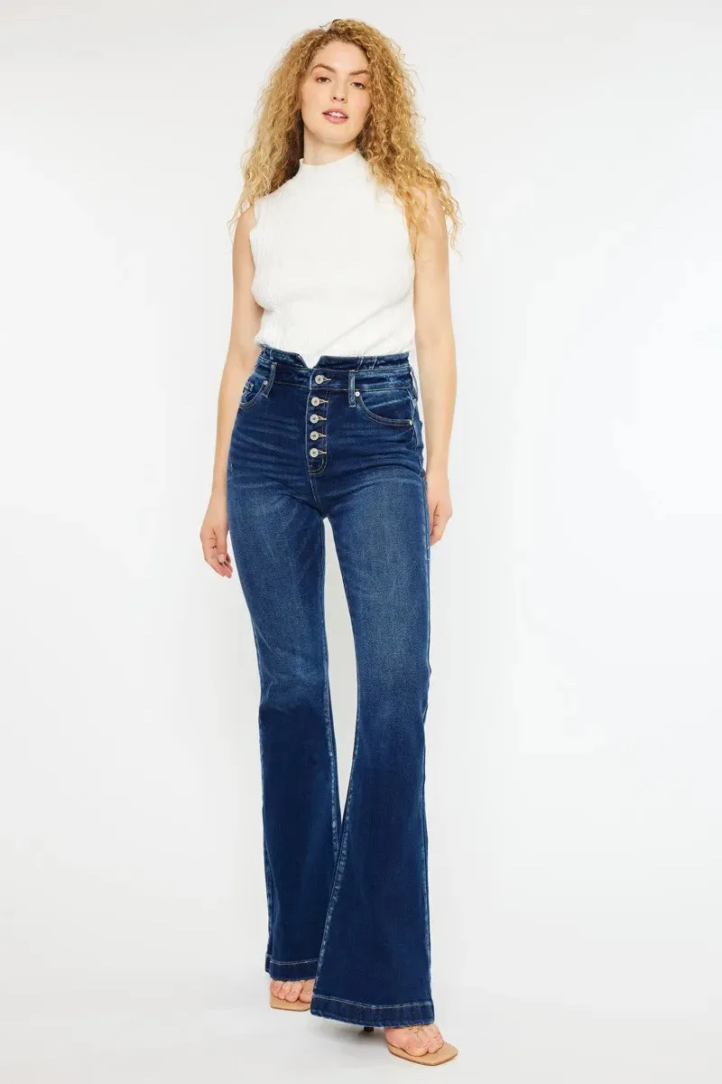 Kancan Button Fly High Rise Flare Jeans sold by Charming Charlie product image thumbnail 2
