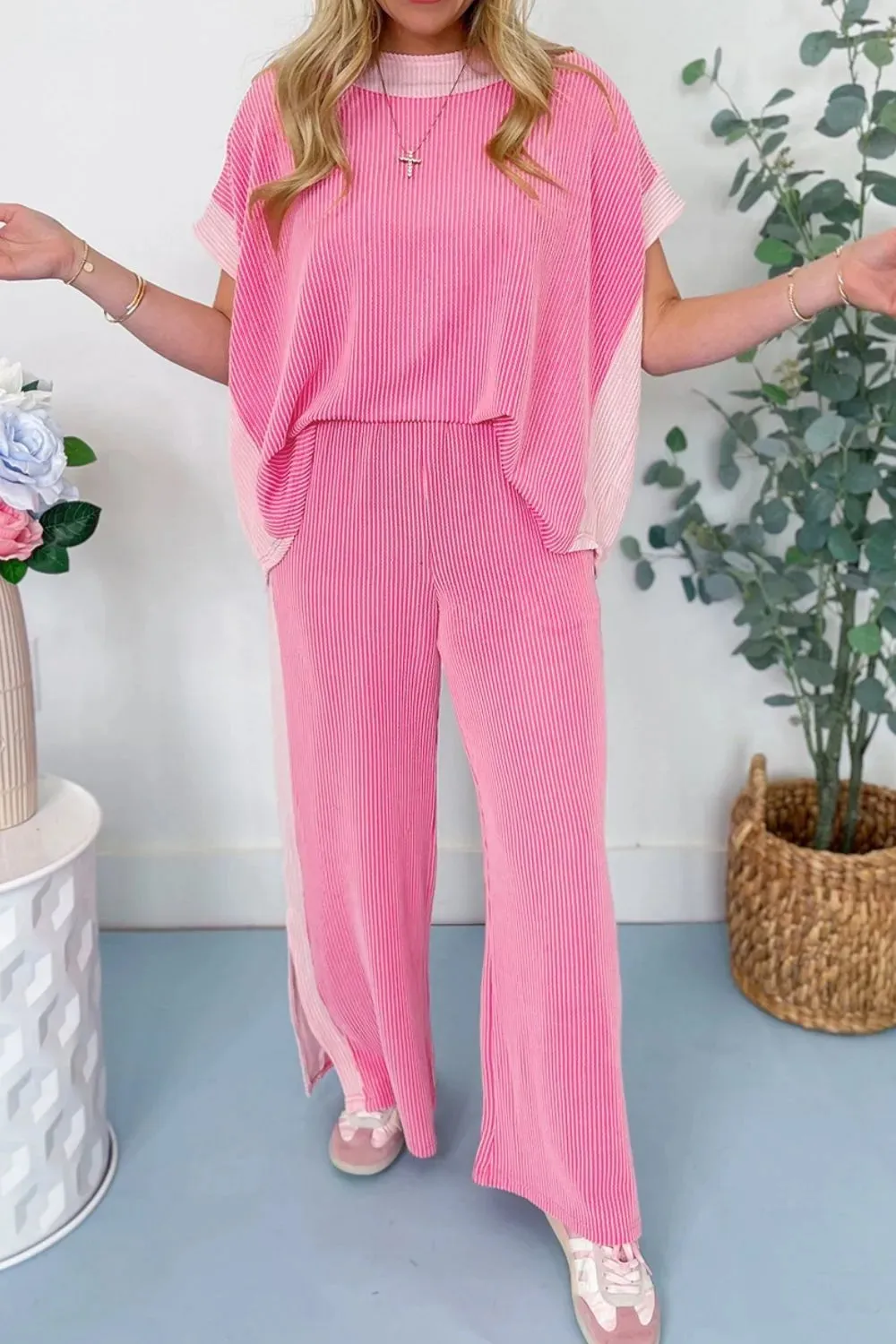 2-tone Colorblock Patchwork Corded 2pcs Outfit sold by Charming Charlie product image thumbnail 4