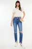 Kancan High Rise Distressed Slim Straight Jeans sold by Charming Charlie