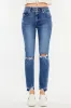 Kancan High Rise Distressed Slim Straight Jeans sold by Charming Charlie