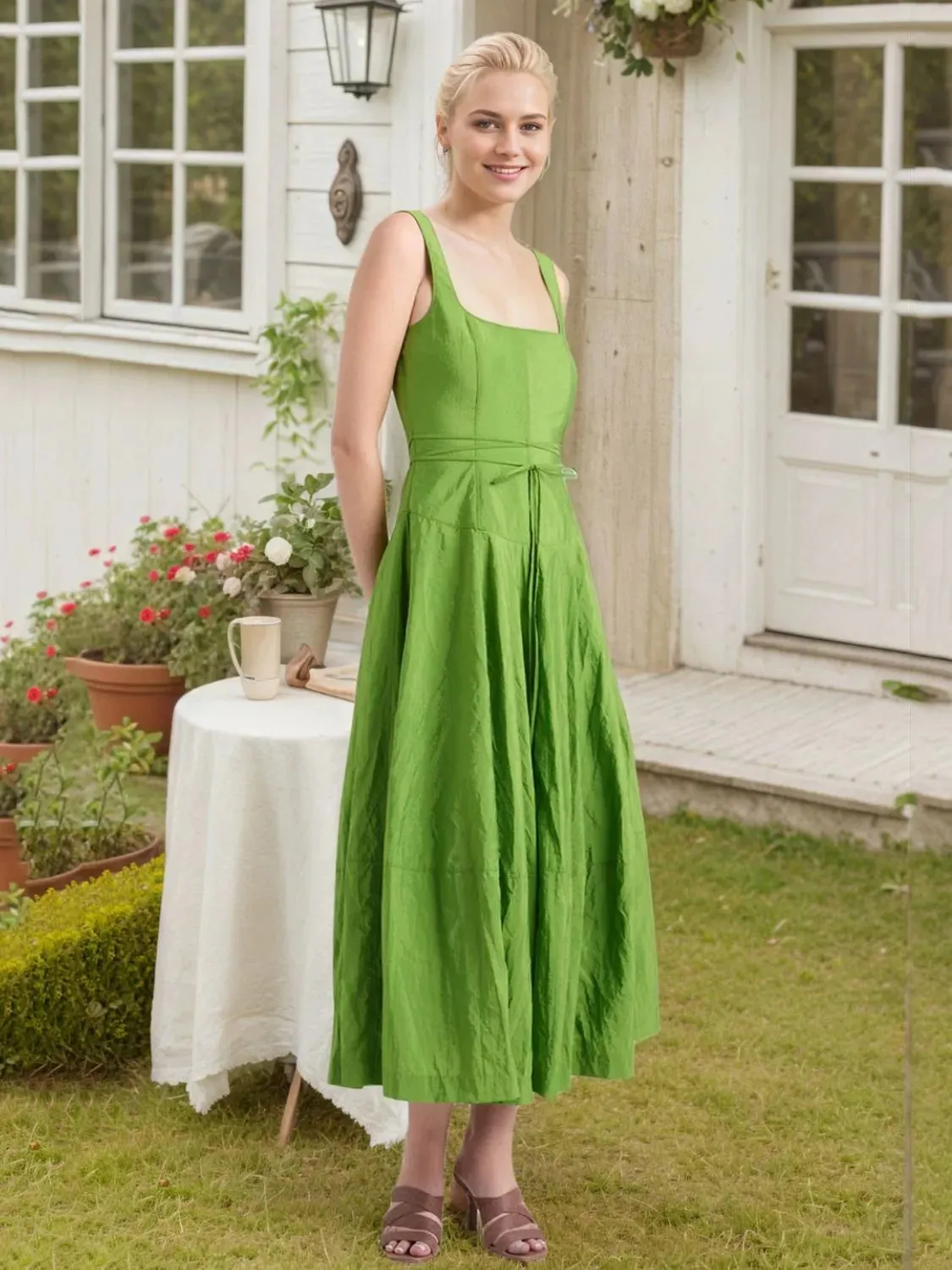 Square Neck Sleeveless Midi Swing Dress sold by Charming Charlie product image thumbnail 4