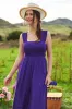 Davi & Dani Smocked Bodice Strap Ruffle Tie Belt Jumpsuit sold by Charming Charlie