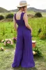 Davi & Dani Smocked Bodice Strap Ruffle Tie Belt Jumpsuit sold by Charming Charlie