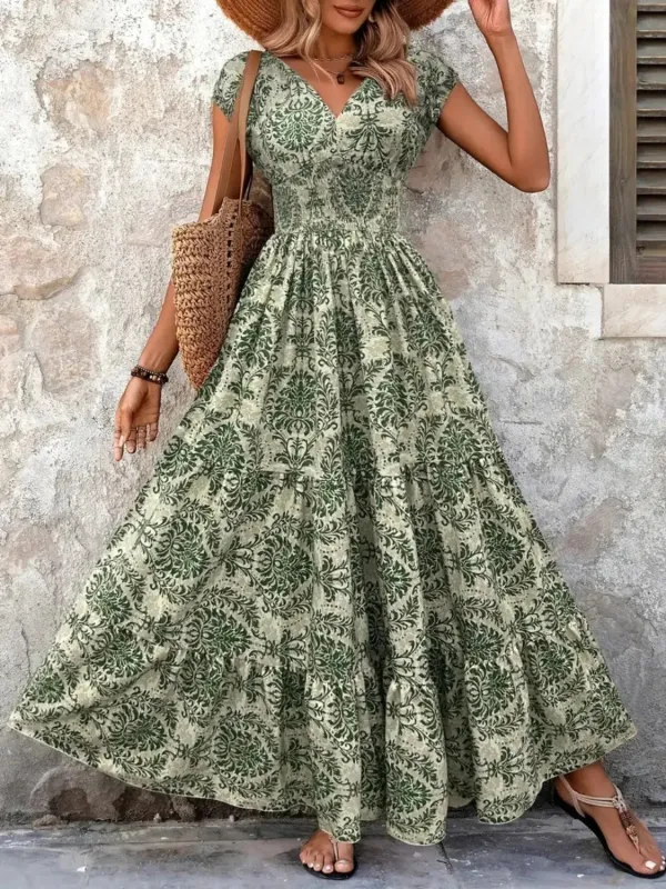 Vintage Floral Cap Sleeve Maxi Dress sold by Charming Charlie