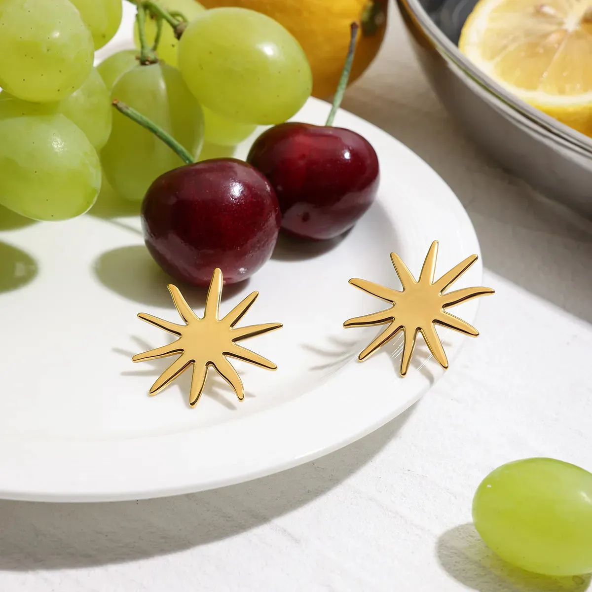18K Gold-Plated Starburst Stud Earrings sold by Charming Charlie product image thumbnail 2