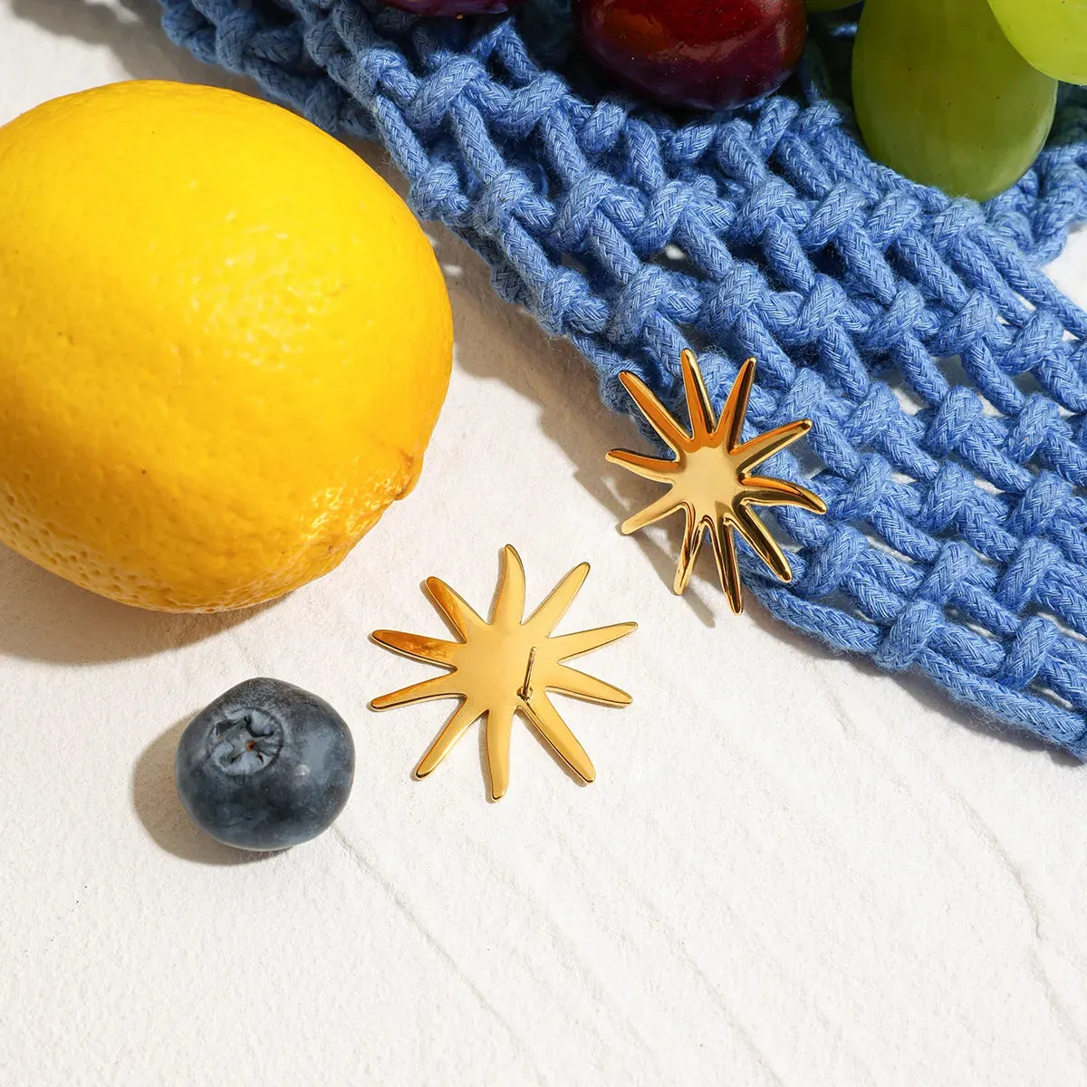 18K Gold-Plated Starburst Stud Earrings sold by Charming Charlie product image thumbnail 3