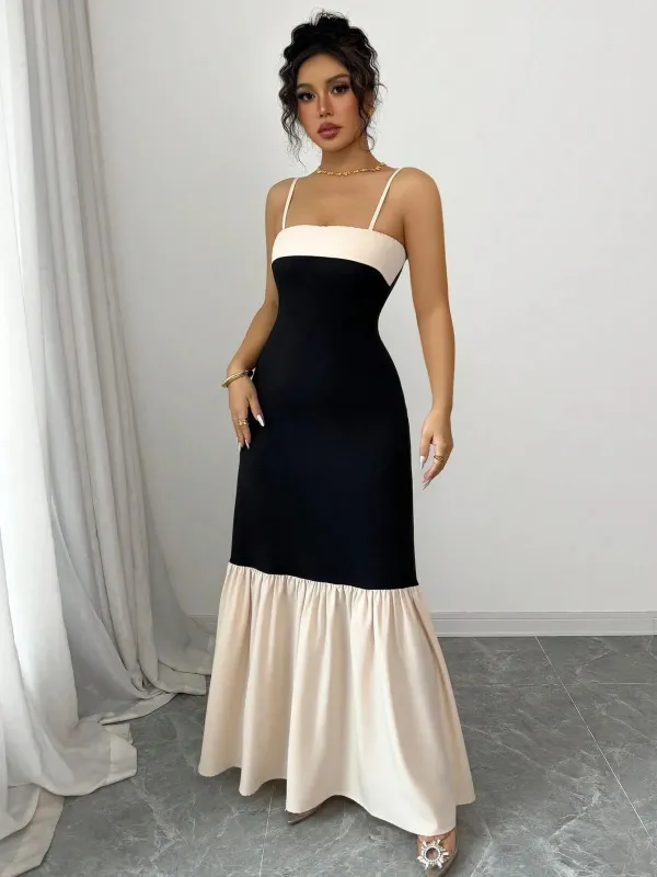 Two-Tone Spaghetti Strap Maxi Dress sold by Charming Charlie