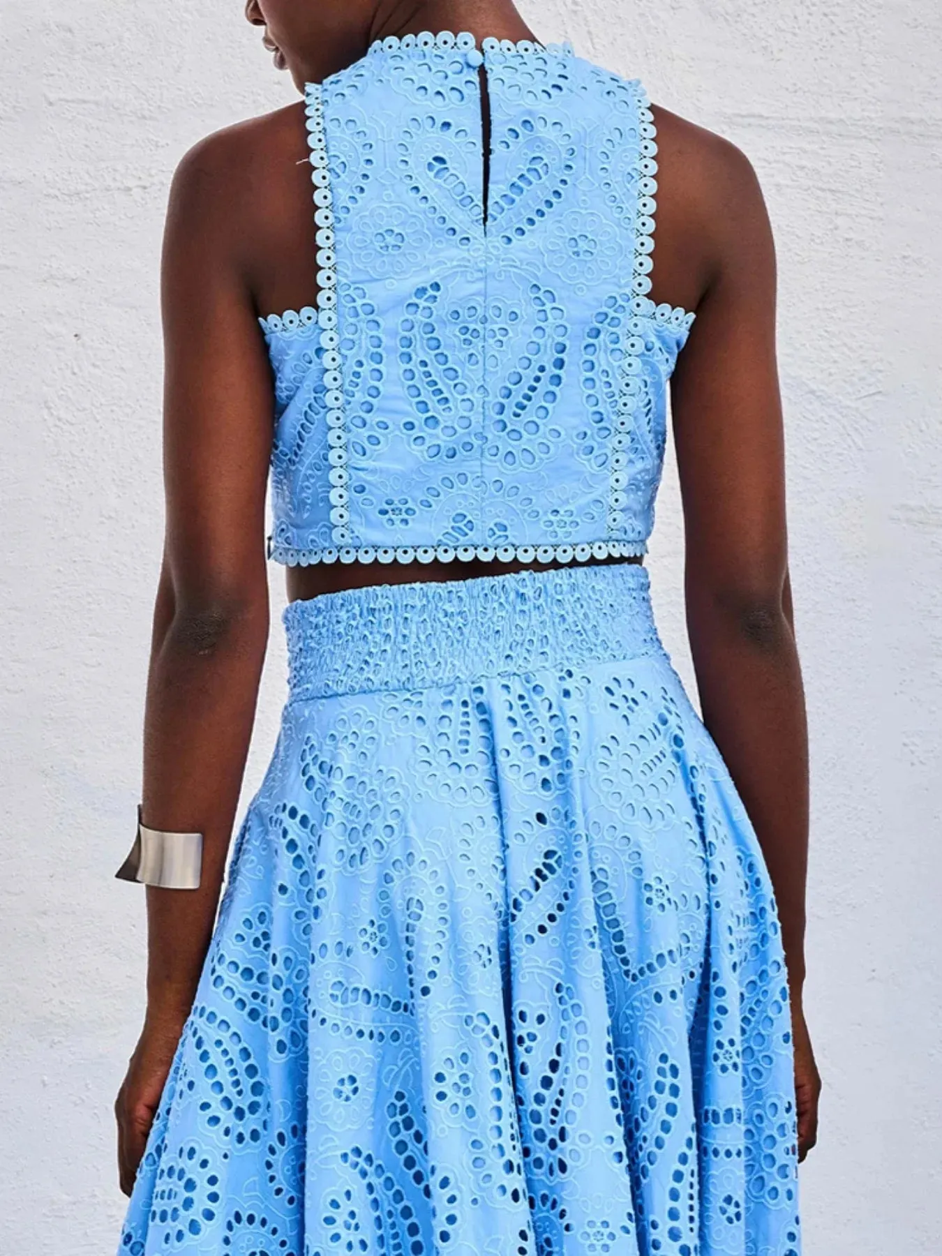 Eyelet Lace Top and Maxi Skirt Set sold by Charming Charlie product image thumbnail 4