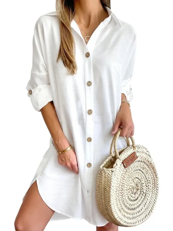 Button Down Long Sleeve Shirt Dress sold by Charming Charlie