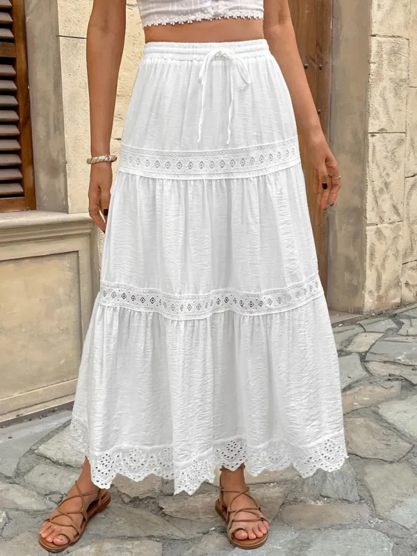 Lace Detail Elastic Waist Skirt sold by Charming Charlie
