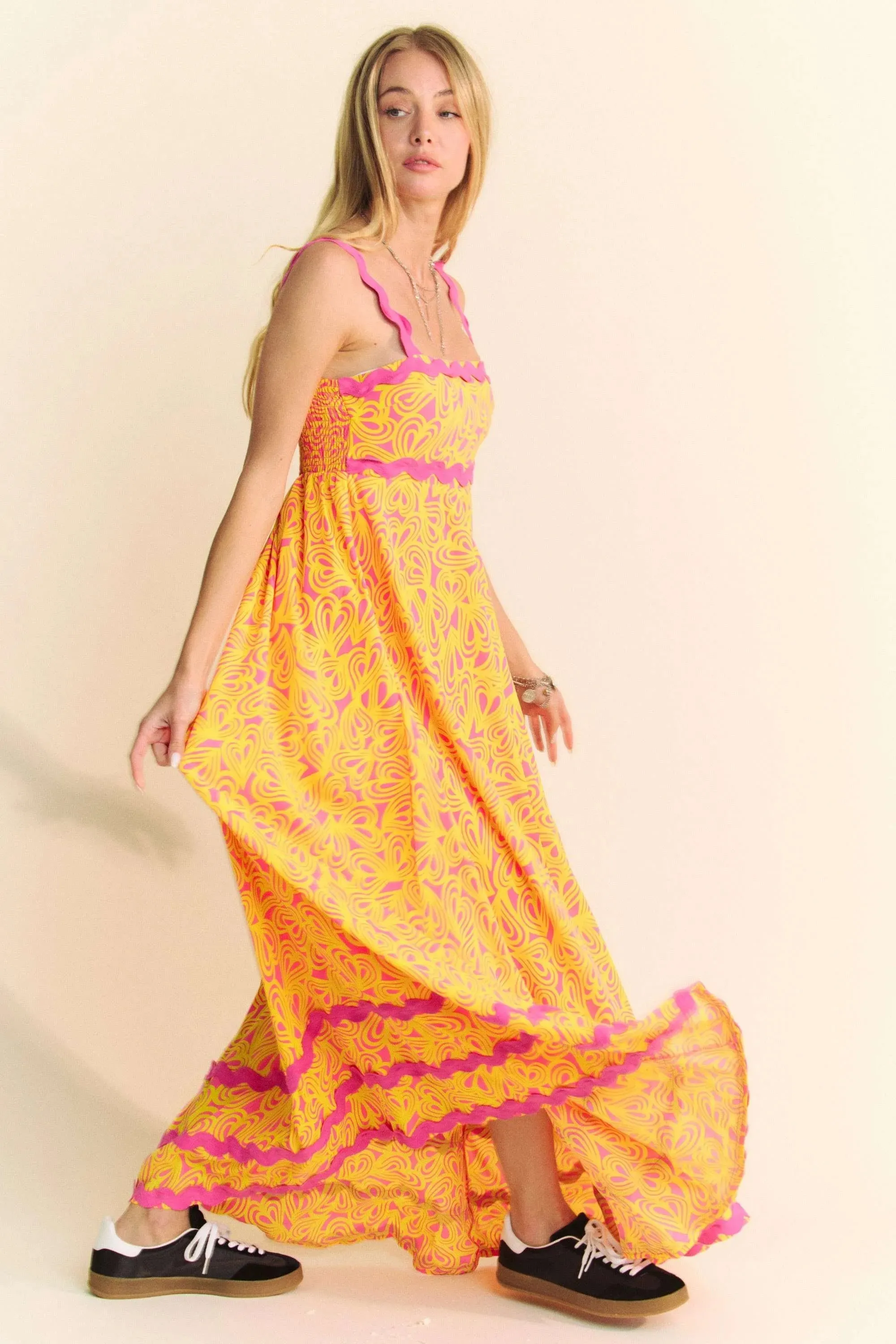 Davi & Dani Geo 2 Tone Printed Wavi Trim Tiered Maxi Dress sold by Charming Charlie product image thumbnail 2