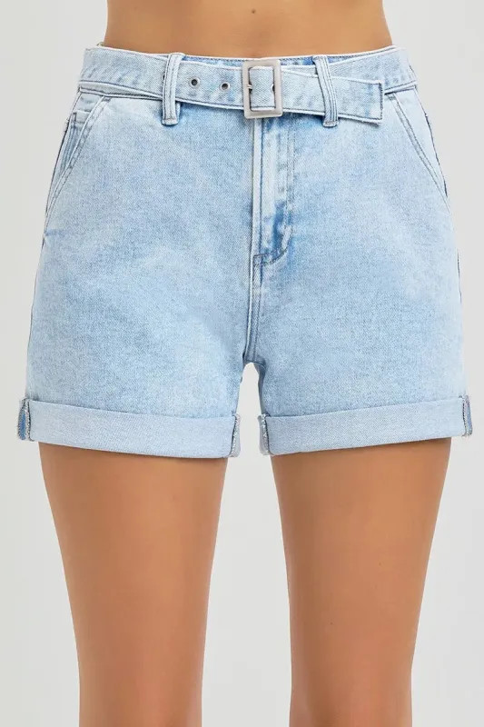 RISEN Full Size High Rise Belted Roll Up Shorts Plus Size sold by Charming Charlie