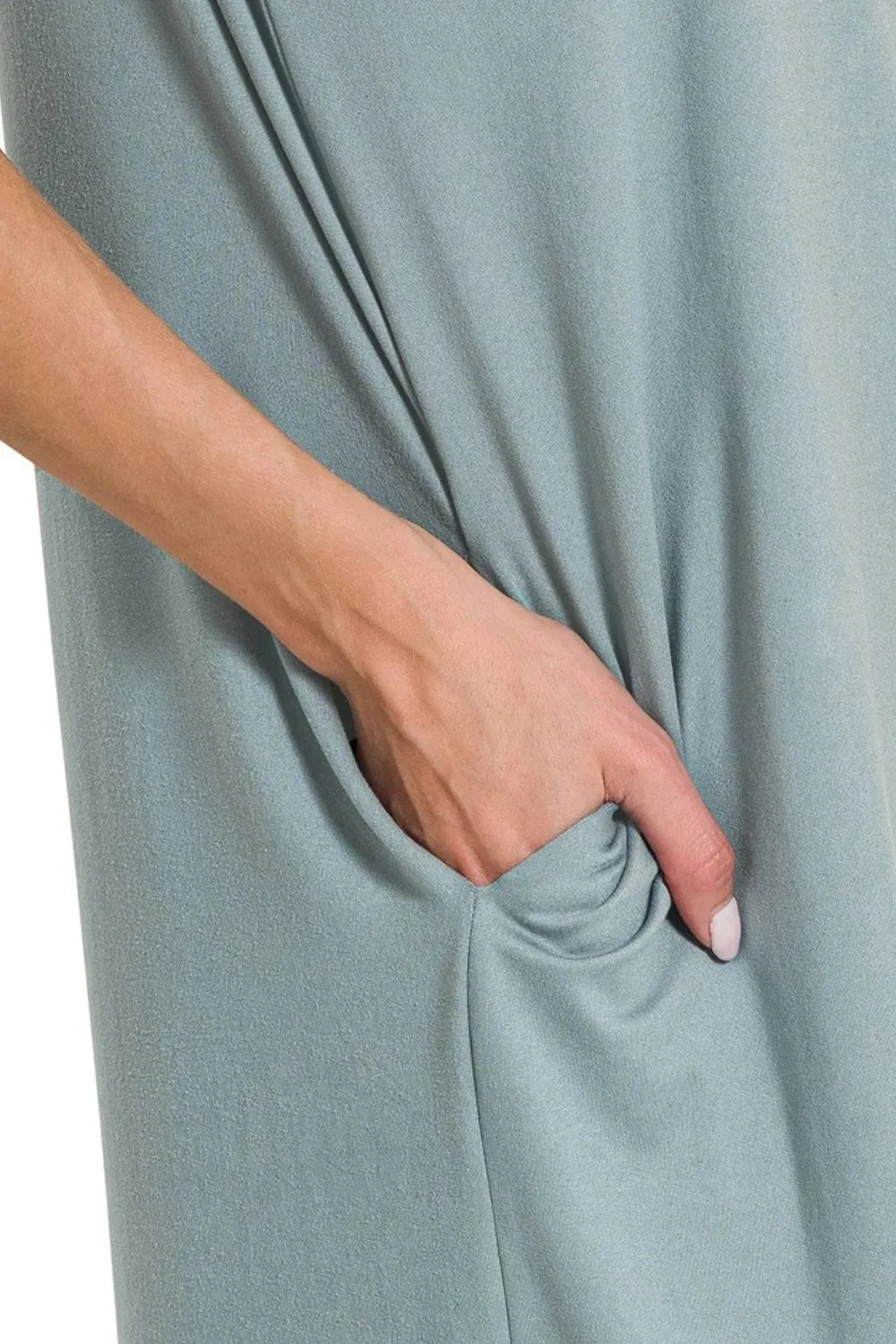 Zenana Rolled Short Sleeve Round Neck Dress sold by Charming Charlie product image thumbnail 4