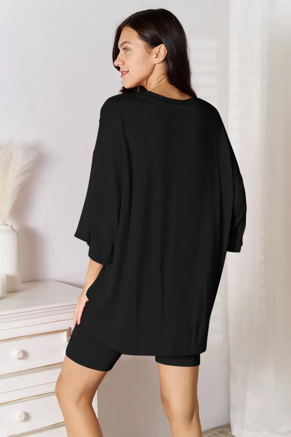 Basic Bae Bamboo Full Size Round Neck Drop Shoulder T-Shirt and Shorts Set sold by Charming Charlie product image thumbnail 3