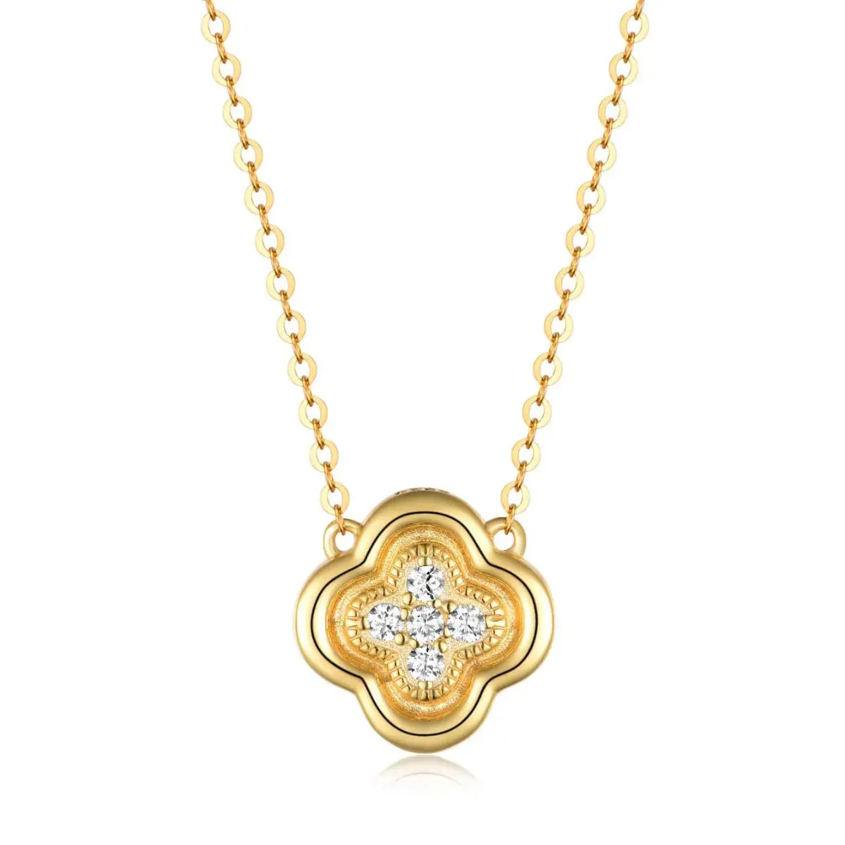 925 Sterling Silver Moissanite Leaf Clover Necklace sold by Charming Charlie product image thumbnail 3