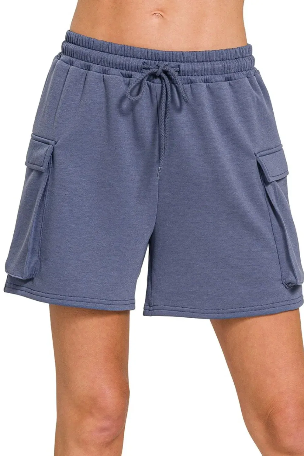 Zenana Scuba Thigh Pocket Shorts sold by Charming Charlie