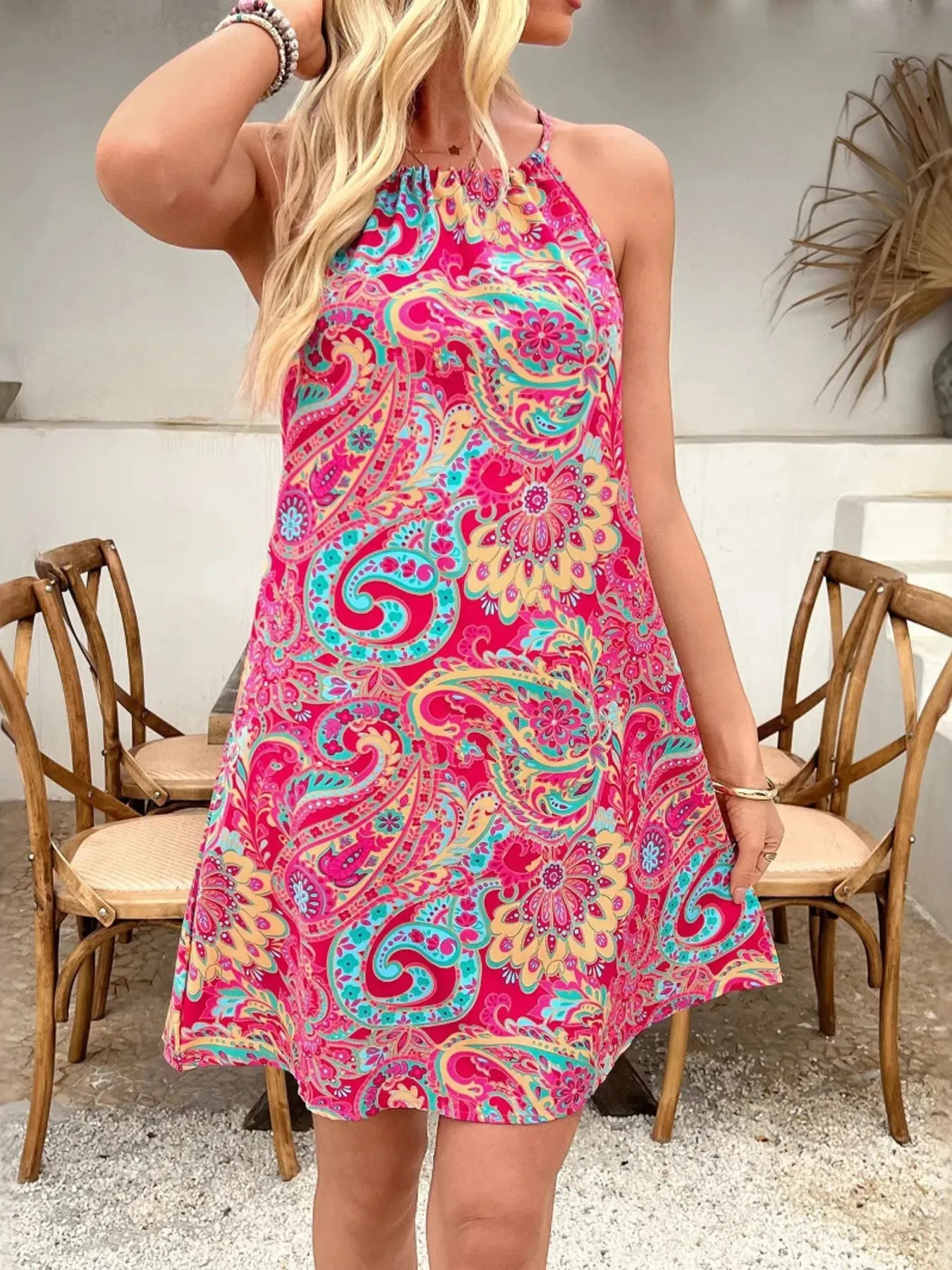 Paisley Print Halter Summer Dress sold by Charming Charlie product image thumbnail 2