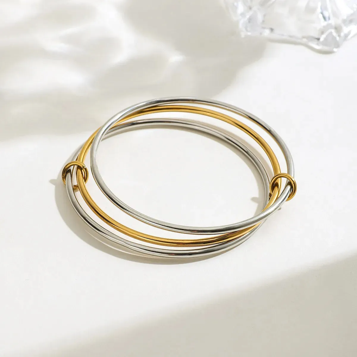 Two-Tone Multi-Layered Bangle Bracelet sold by Charming Charlie product image thumbnail 3