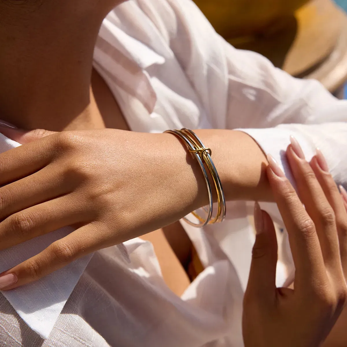 Two-Tone Multi-Layered Bangle Bracelet sold by Charming Charlie product image thumbnail 2