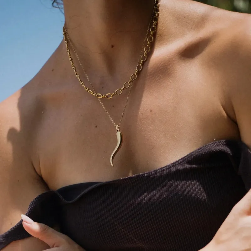 2-Piece 18K Gold-Plated Pepper Pendant Necklace sold by Charming Charlie