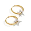 Two-Tone Stainless Steel Star Hoop Earrings sold by Charming Charlie