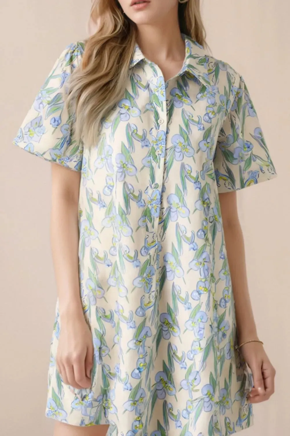 Floral Print Button-Up Shirt Dress sold by Charming Charlie